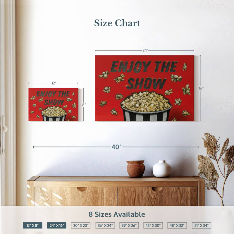 Yarlin Enjoy The Show Red, 16" H x 24" W