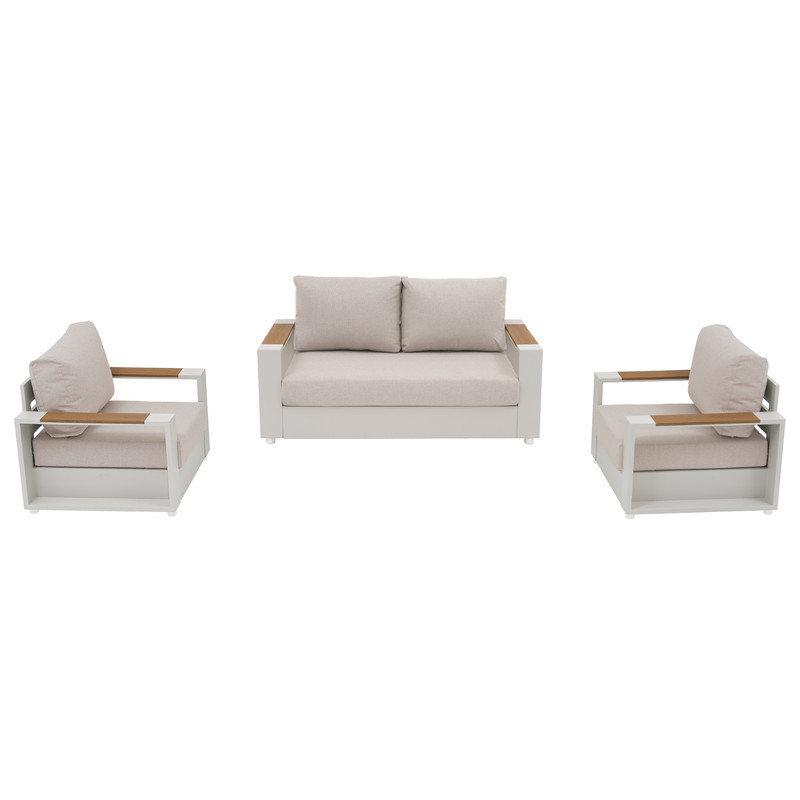 4 - Person Outdoor Seating Group With Armchairs, Cream, Beige