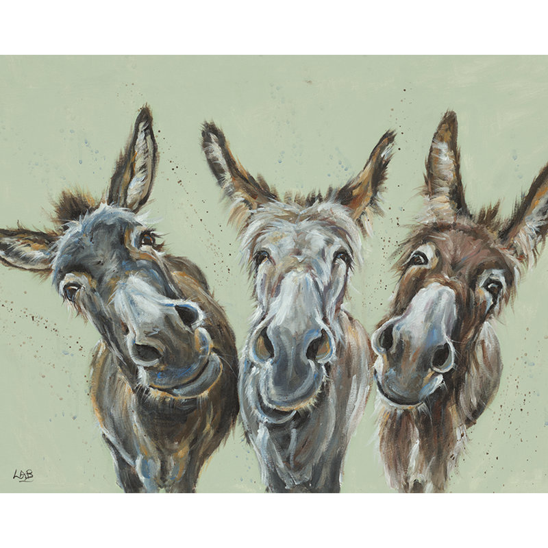 Wise Asses by Louise Brown - Wrapped Canvas Painting, 40 cm H x 50 cm W x 3.8 cm D