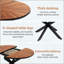 Table de salle à manger extensible ronde pour 4 à 6 personnes, plateau de table en bois massif et structure en métal, mobilier de salle à manger-347616302-347616297