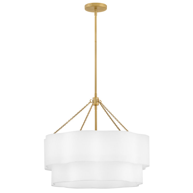 Hinkley Gwen Medium Drum Chandelier, Lacquered Brass