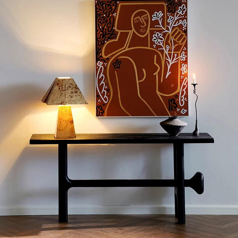 Console noire en bois massif, 31.5" H x 62.99" W x 11.81" D