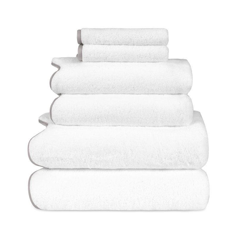 Antalya 6-pc Multi-sized Bath Towel Set, White/Chrome