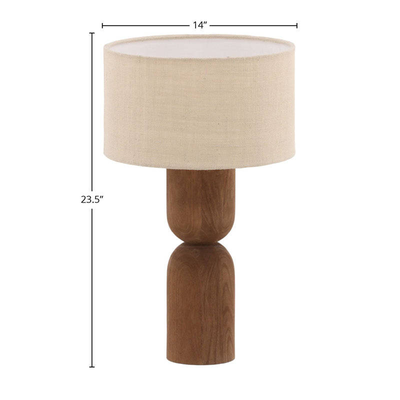 Anwen 24" Tall Table Lamp with Jute Shade, Medium Brown