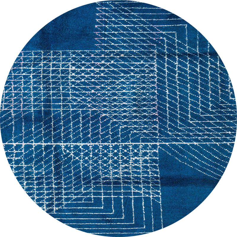 Abstract Indoor Rug, Round 7'