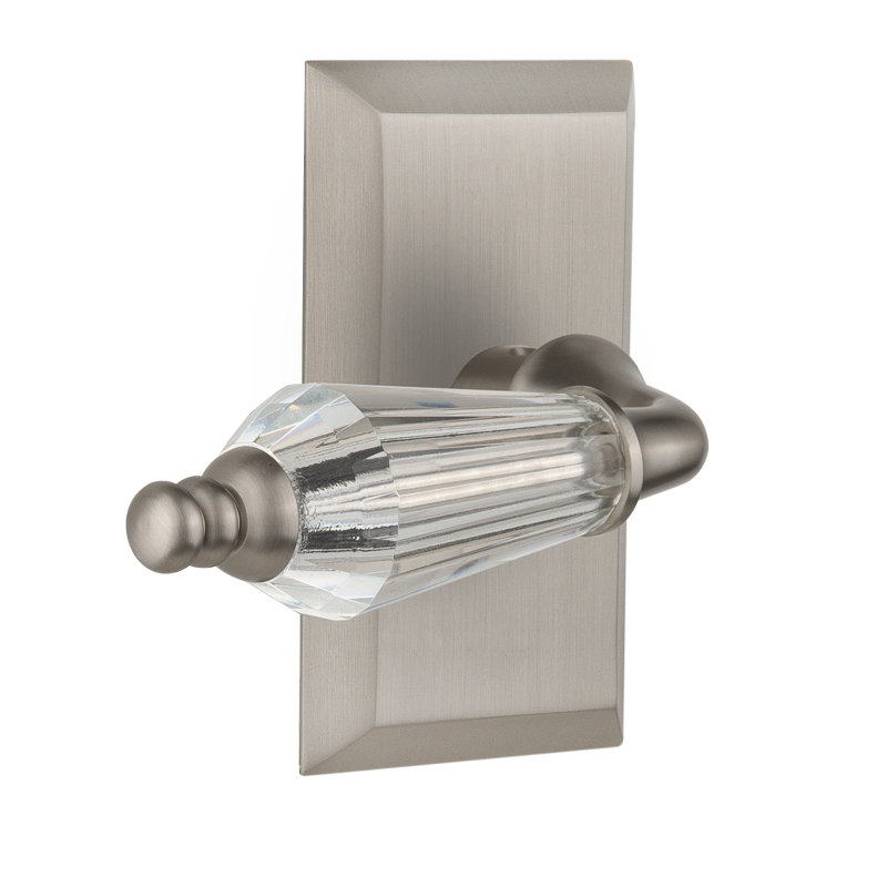 Studio Plate Double Dummy with Parlour Lever, Satin Nickel