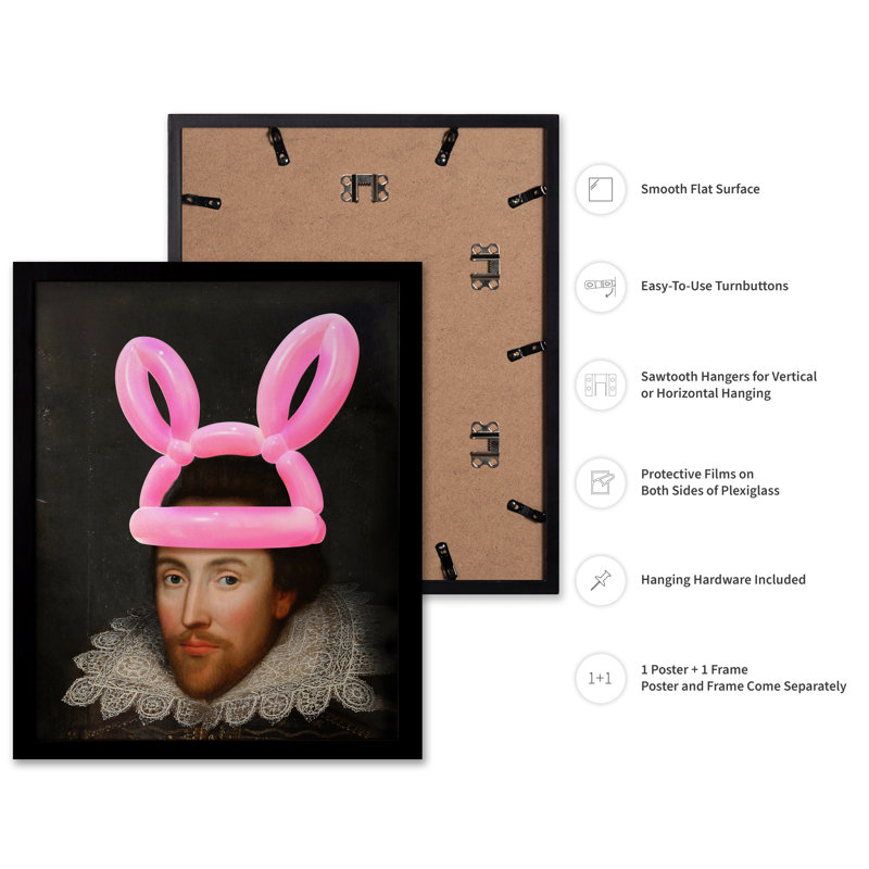 Oreilles de lapin Shakespeare, 24"H x 32"W, Poster, Black Framed