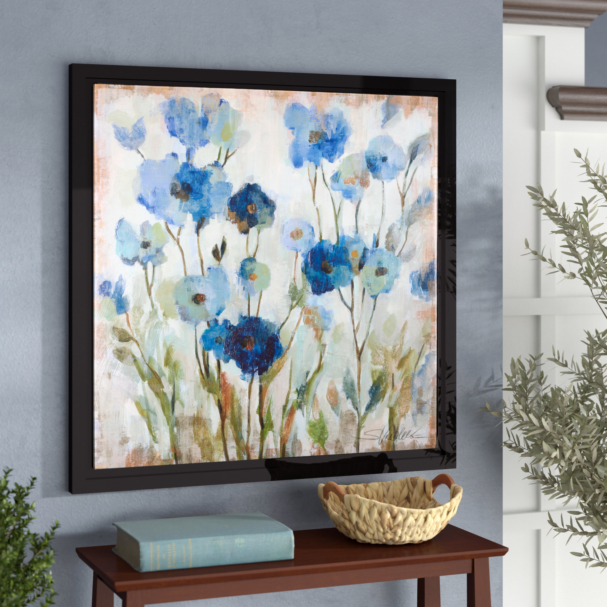 Charlton Home 'Abstracted Floral' - Pictue Framed Print on Canvas in ...