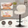 Swivel Upholstered Adjustable Height Bar Counter Stool with Metal Frame (Set of 4)