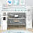 White Full Size Loft Bed With Desk, Shelves & Storage Upgrades --73099190-73099187
