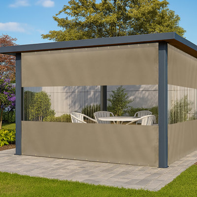 Heavy Duty Outdoor Clear Panel Curtain, All Weather Resistant Tarp Curtain for Pergola Porch Gazebo, Privacy Screen, Blackout Curtains(15 x 8 ft)
