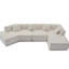 Chaise longue blanche modulaire en L 140 po avec méridienne, 4 sièges - sans assemblage, design contemporain minimaliste-1643232724-1643232712