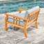 Chaise d'extérieur en bois avec coussin Honey Nautical Curve Eucalyptus