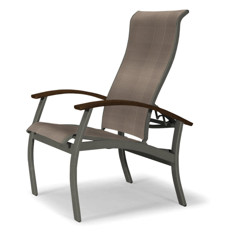 Chaise de patio Askar, Tweed Sunbrella® brun, Graphite texturé, Kona