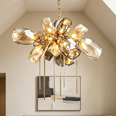Lustre en cristal de luxe Nordic Light Convient pour la salle à manger, le salon, la cage d'escalier