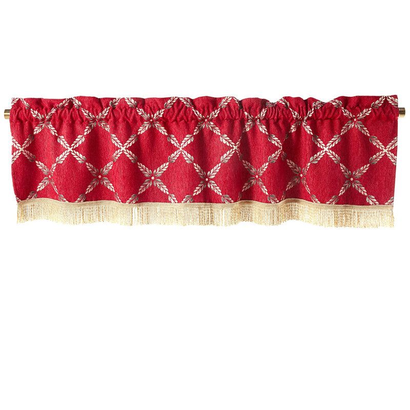 Pacifica Diamonds Pattern Geometric Tailored Decorative Window Treatment Rod Pocket Curtain Straight Valance