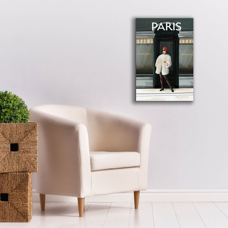 Toile épique «Girl In Paris 2» par Omar Escalante, H 26 po x l 18 po x P 0,75 po