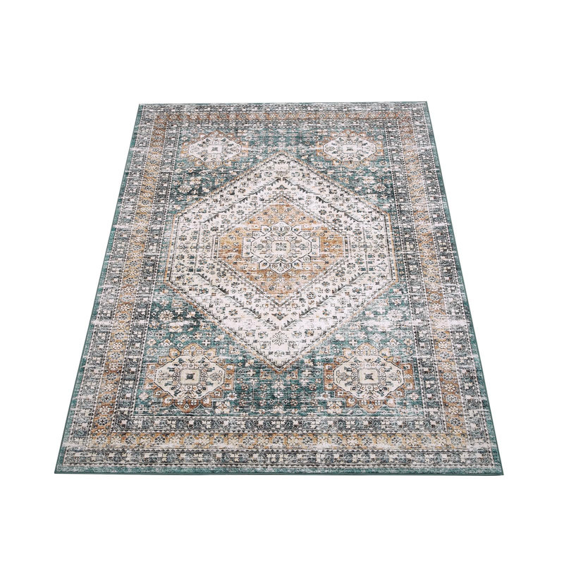 Rectangle Abstract Washable Area Rug, Brown, Rectangle 200 x 290 cm