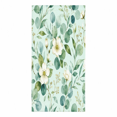 1 serviette de plage aquarelle florale, imprimé botanique en microfibre à séchage rapide pour la natation, le voyage, le camping, à l'extérieur