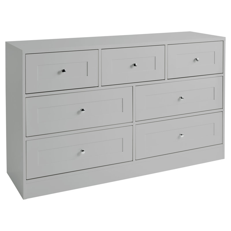 Merrigan 127cm W 7 - Drawer Chest of Drawers, Grey