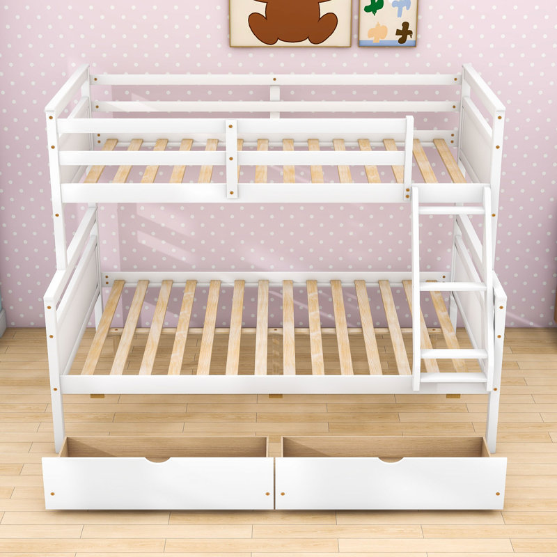 Cohron Kids Twin Over Full Bunk Bed with Drawers, White