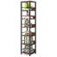Bibliothèque moderne en bois et acier inoxydable H 74,8 po x l 13,39 po brun noir-775448096-775448103