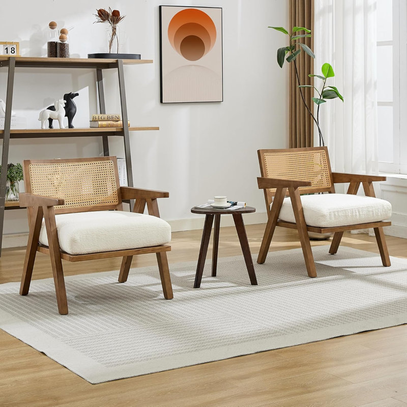 Upholstered Accent Chair, Brown, Beige Teddy