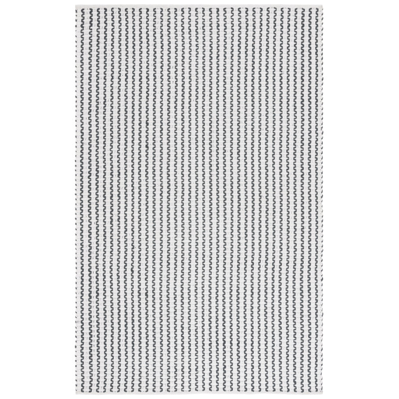 Chevron Hand Woven Cotton Area Rug, Rectangle 4' x 6'