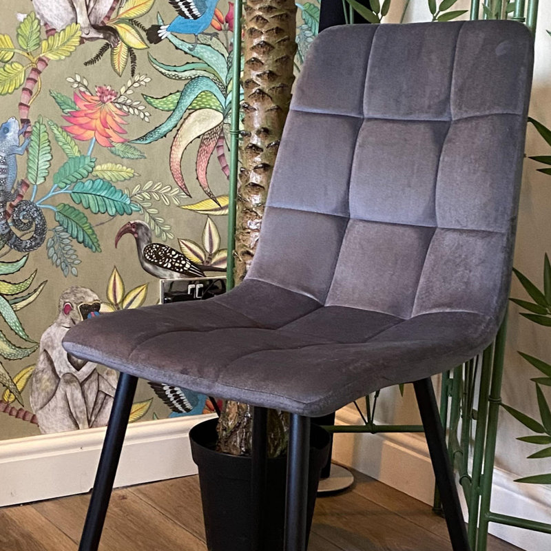 Eyre Upholstered Chair with Ergonomic Seat, Minimalist Scandinavian Design, Hand-Finished, Versatile for Any Room, 1, Grey