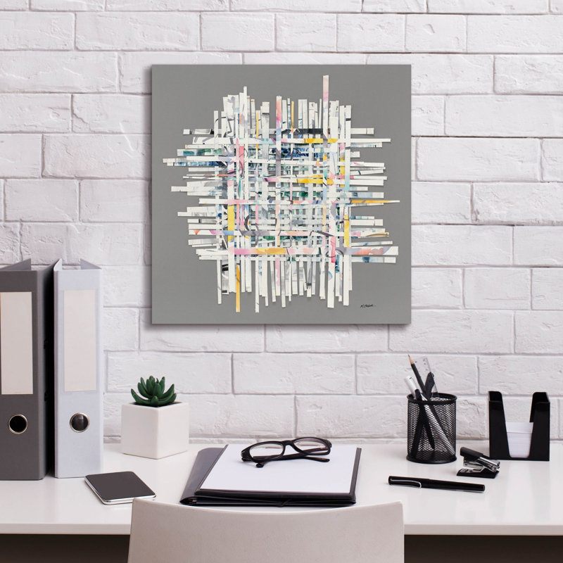 «New Morning On Gray» par Mike Schick, estampe numérique sur toile, H 18 po x l 18 po x P 0,75 po