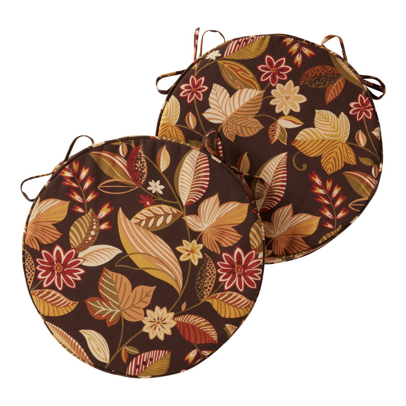 Outdoor Round Dining Chair Seat Pad, Timberland Floral