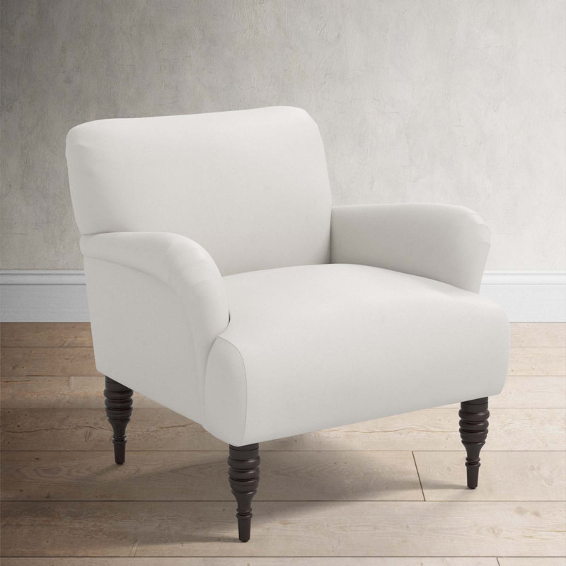 Allura Upholstered Armchair, Bella Light Gray Performance Velvet