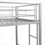 Lit superposé simple au-dessus d'un lit simple en métal argenté pour les petites chambres d'enfant, style moderne peu encombrant