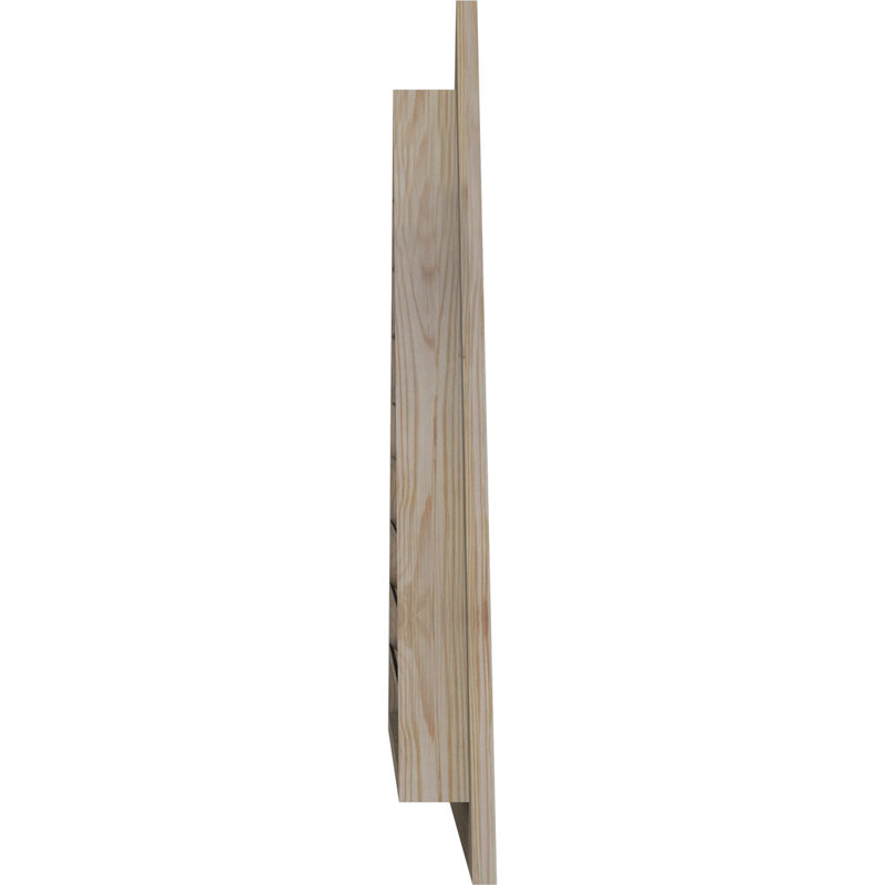Évent à pignon en bois 8/12, H 20,13 po x l 60,5 po (OB : H 14,63 po x l 44 po), Pin brut (lisse)