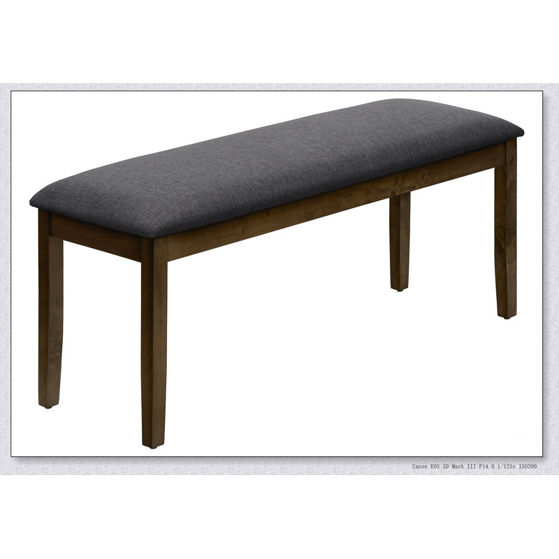 Banc, 44 po rectangulaire, rembourré, bois, salle à manger, cuisine, vestibule, bois massif, tissu, transitionnel