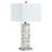 Capiz 29-Inch Square Shade Mother Of Pearl Table Lamp Silver