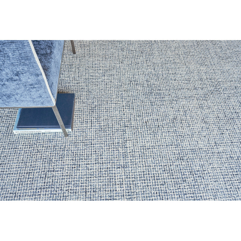 Caprice Wool Geometric Area Rug in Dark Blue, Rectangle 6' x 9'