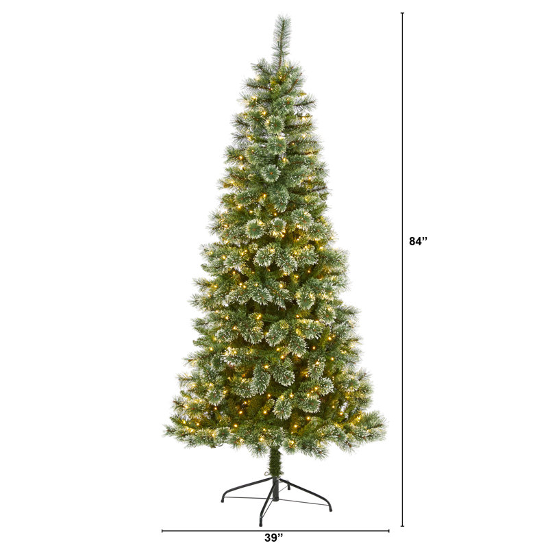 Lighted Artificial Christmas Tree, 7' H