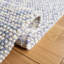 Tapis bleu / ivoire à motif géométrique fabriqué à la main Almus-1416794397
