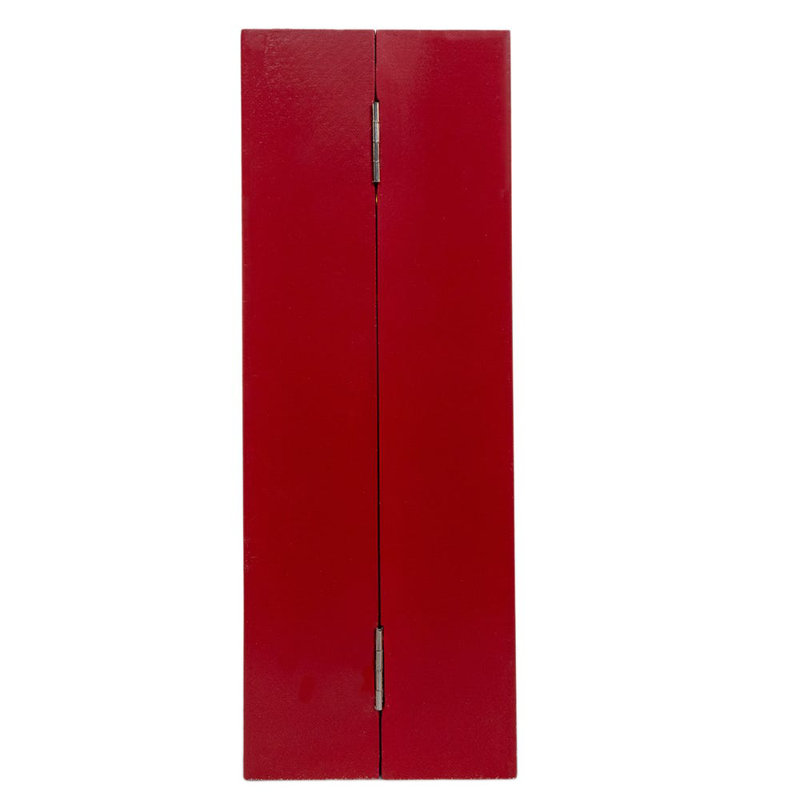 13-inch Red and White Wooden Christmas Countdown Calendar with LED Lights