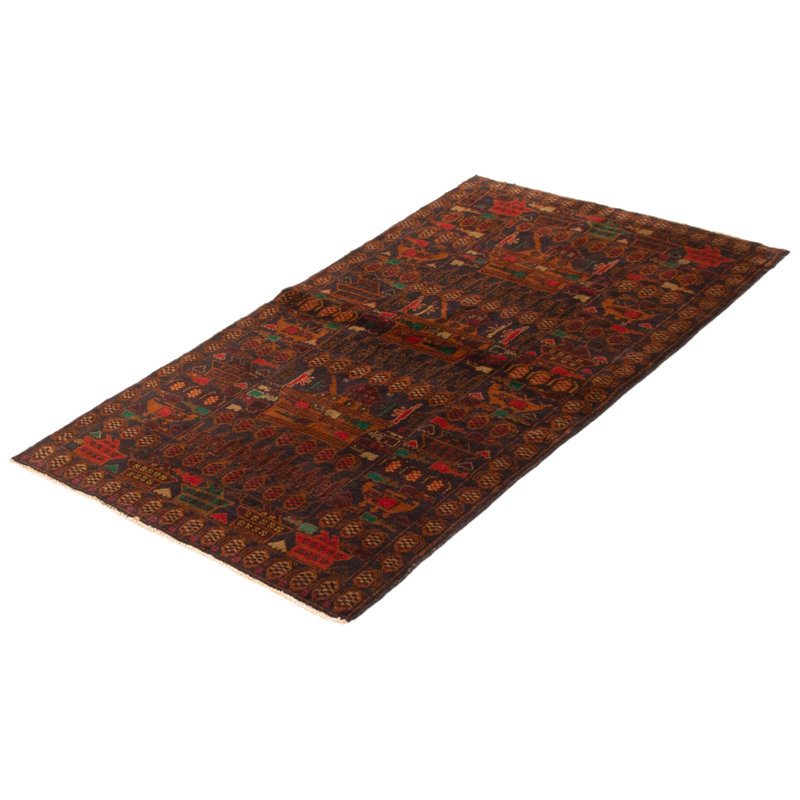Tapis bleu marine foncé Rare War 3 pi 8 po x 6 pi 7 po