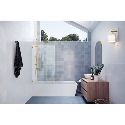 Panneau de douche fixe simple sans cadre 34 po x 58,25 po Vela