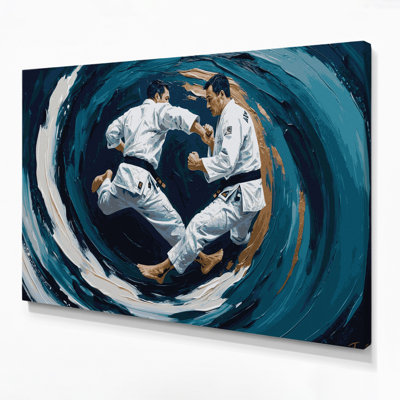Sports Judo Blue Canvas Wall Art