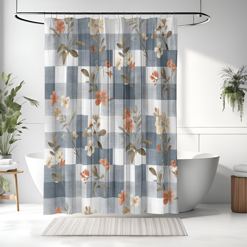 Rideau de douche avec tapis de bain, H 93 po x l 70 po