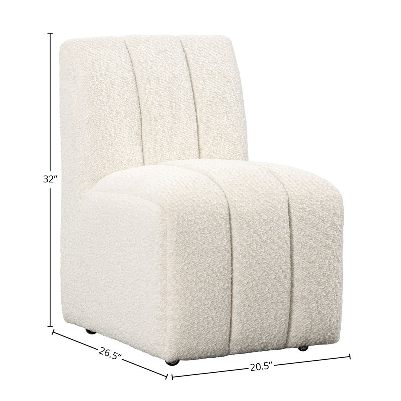 Marvin Hardwood Upholstered Dining Chair, Charlotte Olive, Cream