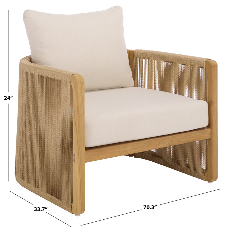 Ensemble de conversation pour patio en teck et jacinthe pour 3 personnes Gale