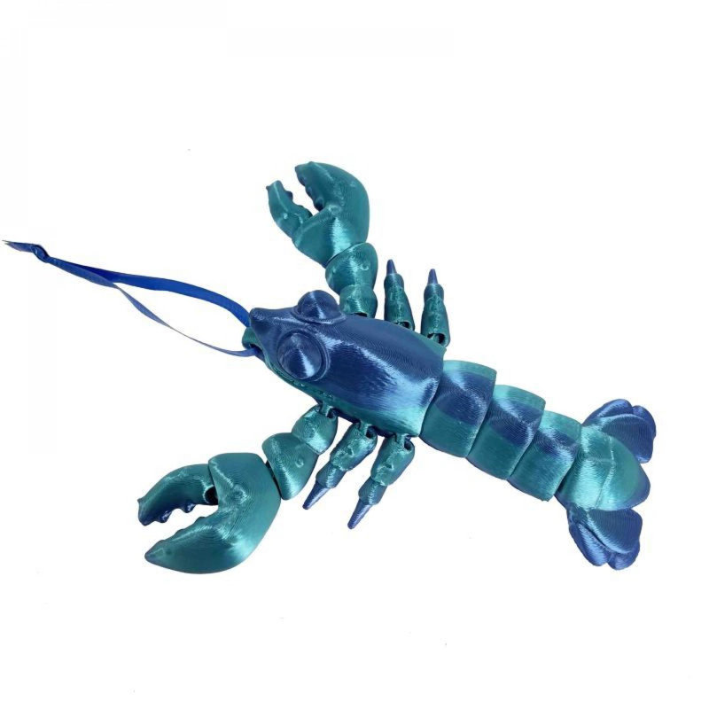 Dessin de homard avec des ornements imprimés en 3D, H 6,5 po x l 3 po x P 6 po, Île Seymour Nord, Galapagos