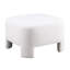 Blanc, L 28,74 po x l 28,74 po x H 18,5 po, sans assemblage, chenille douce, forme carrée arrondie, siège multi-usage, structure en bois d'eucalyptus, assise de taille moyenne, revêtement en chenille, design moderne