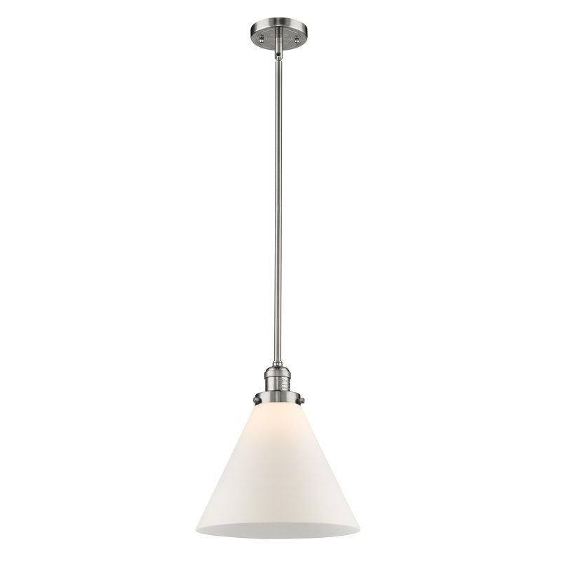 Anner 1 - Light Single Pendant, Matte White, Polished Nickel