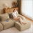Modern L-Shaped Modular Sectional Sofa For Living Room,Flannelette Fabric,Oversized 3-Seater Couch,Boneless Sofa ,Movable Ottoman,Buckle Connection,Anti-Slip Design,No Assembly-546346407